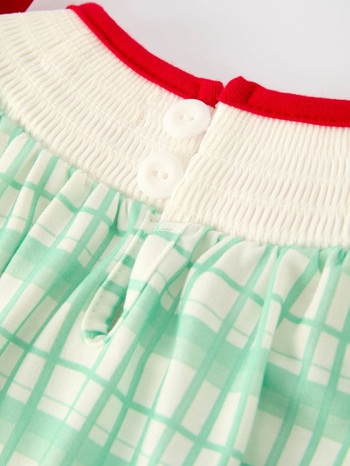 christmas-baby-girl-smock-embroidery-green-plaid-romper-Sophia's Style--4